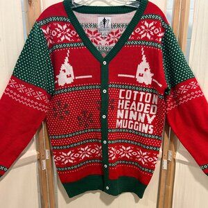 Unisex Sz M ELF Movie Button Down Ugly Christmas Sweater